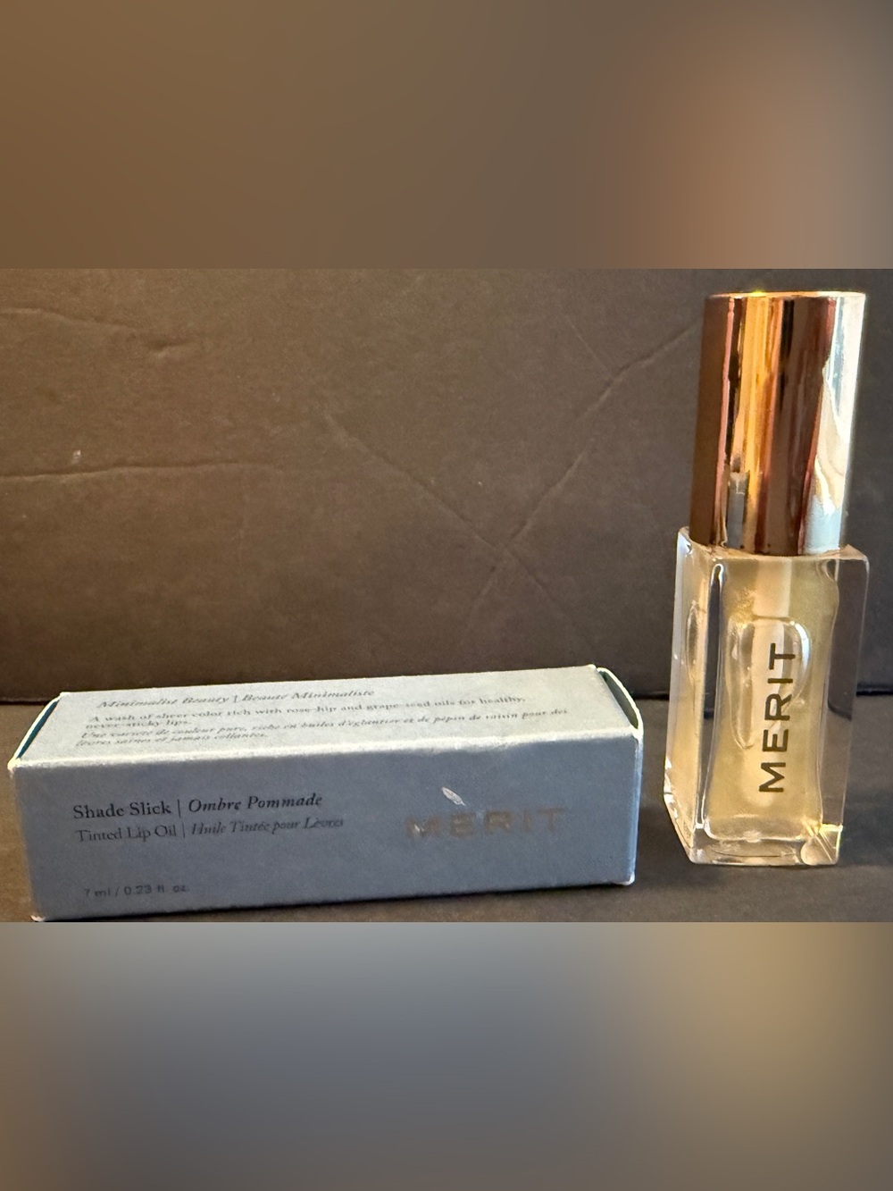 Merit Shade Slick Tinted Lip Oil Les Deux 7ml / 0.23oz Sheer New In Box BNIB